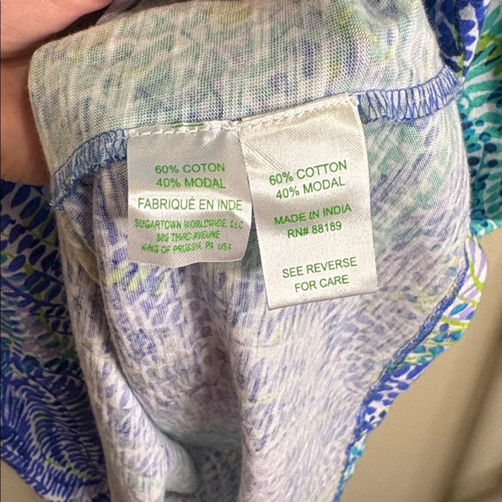 LILLY PULITZER DEL LAGO TUNIC DRESS in BLUE CURRENT FANTASEA Size Large - Picture 5 of 6